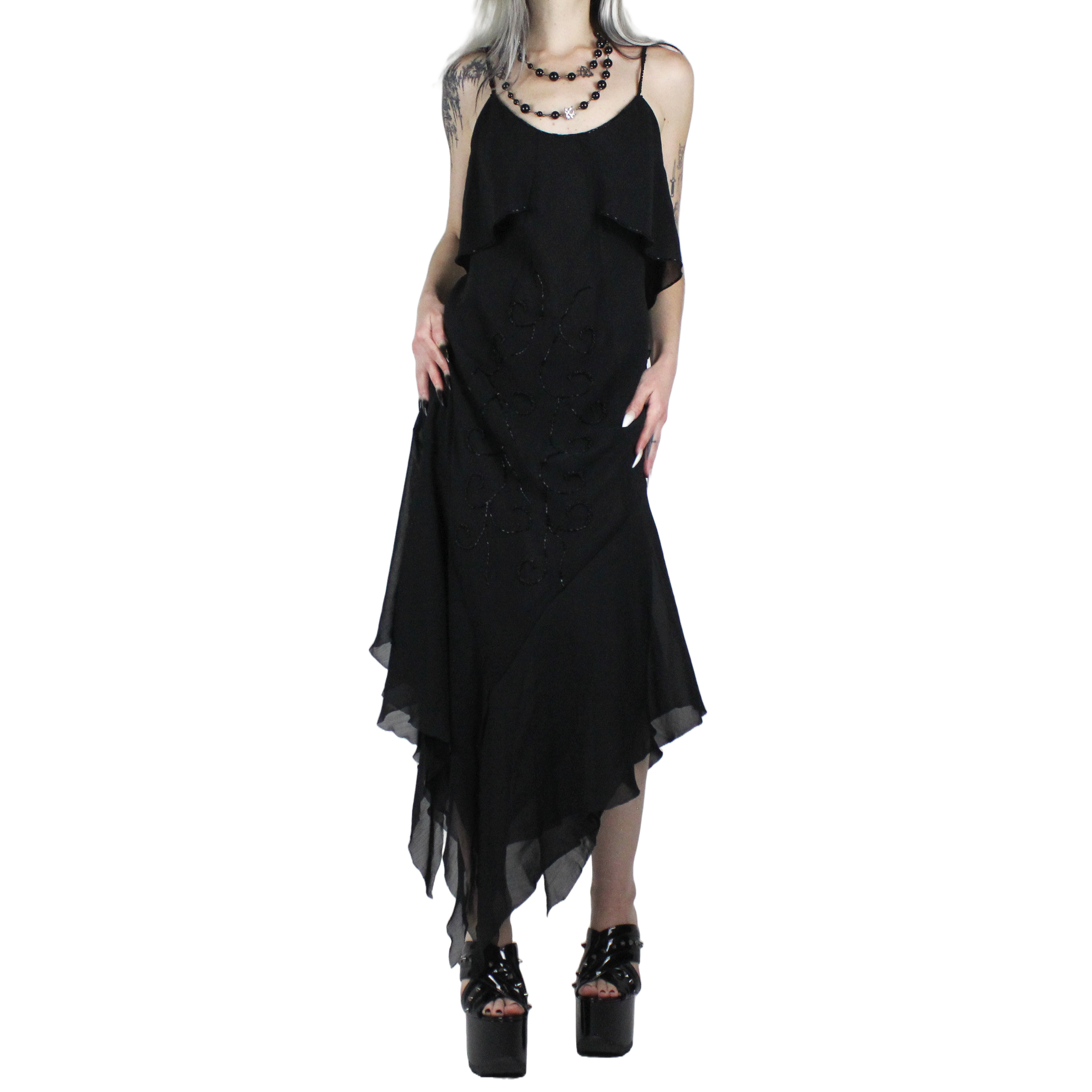 90s Beaded Organza Gown (S)