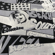 Y2K Pop Art Fashion Collage Mesh Top (L)