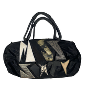 Miss Sixty Mixed Media Black Duffle Bag