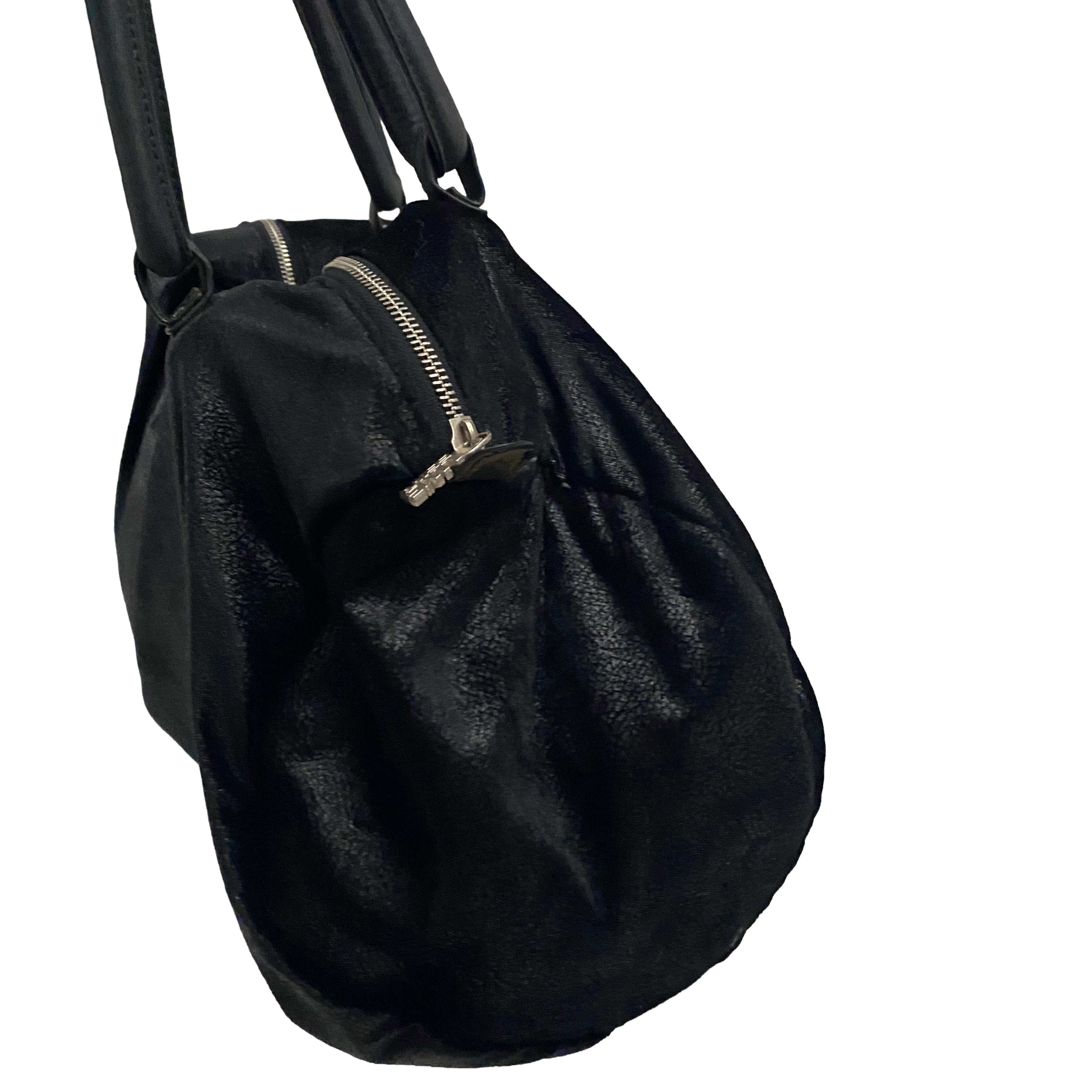 Miss Sixty Mixed Media Black Duffle Bag
