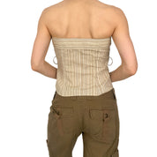 Khaki Striped Tube Top (M)