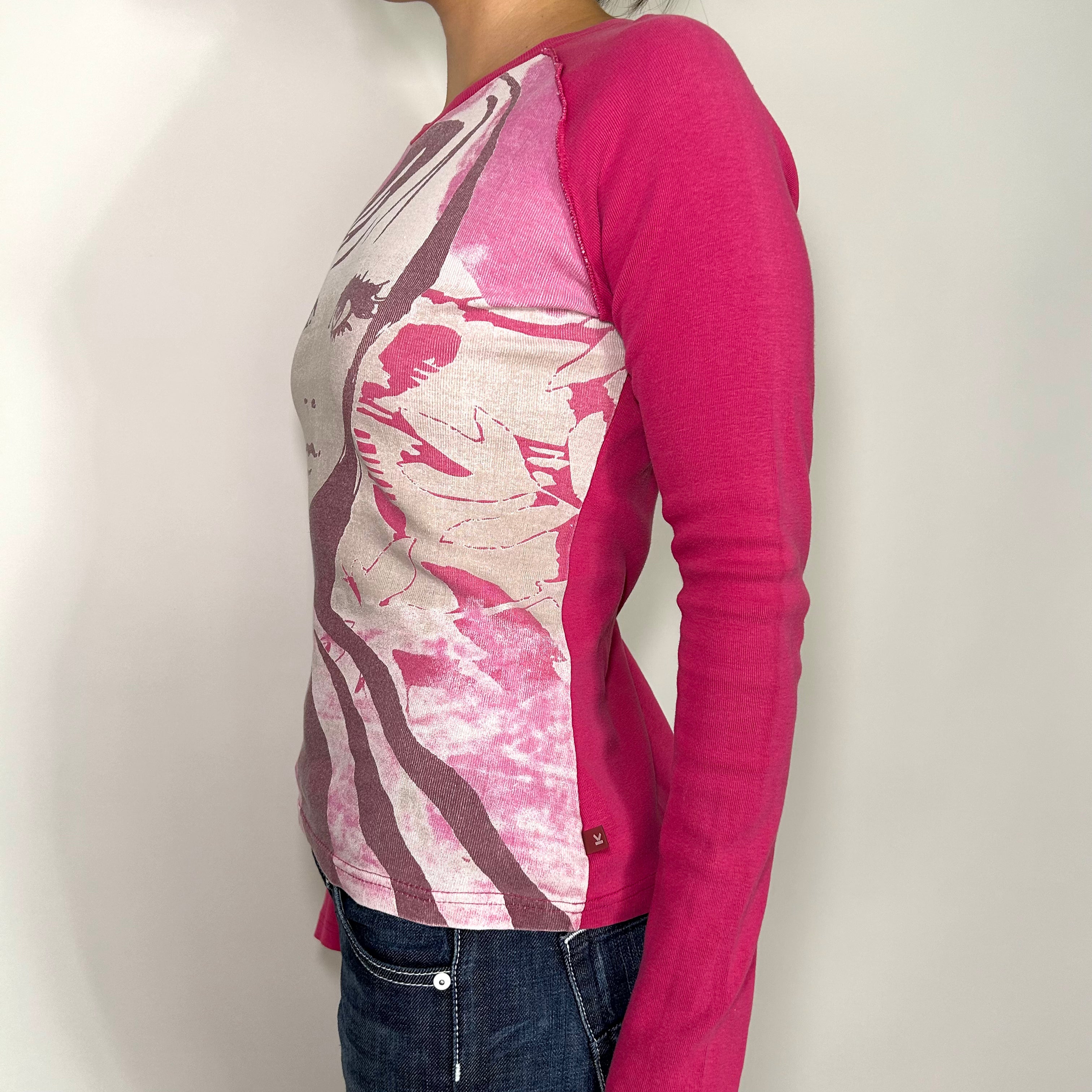 Kenzo Y2K Pink Long Sleeve Top (S)