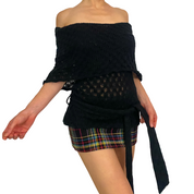 Miss Sixty Black off the Shoulder or Cowl Neck Sweater (XS)