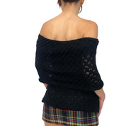 Miss Sixty Black off the Shoulder or Cowl Neck Sweater (XS)