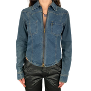 Double Zip Denim Top (S)