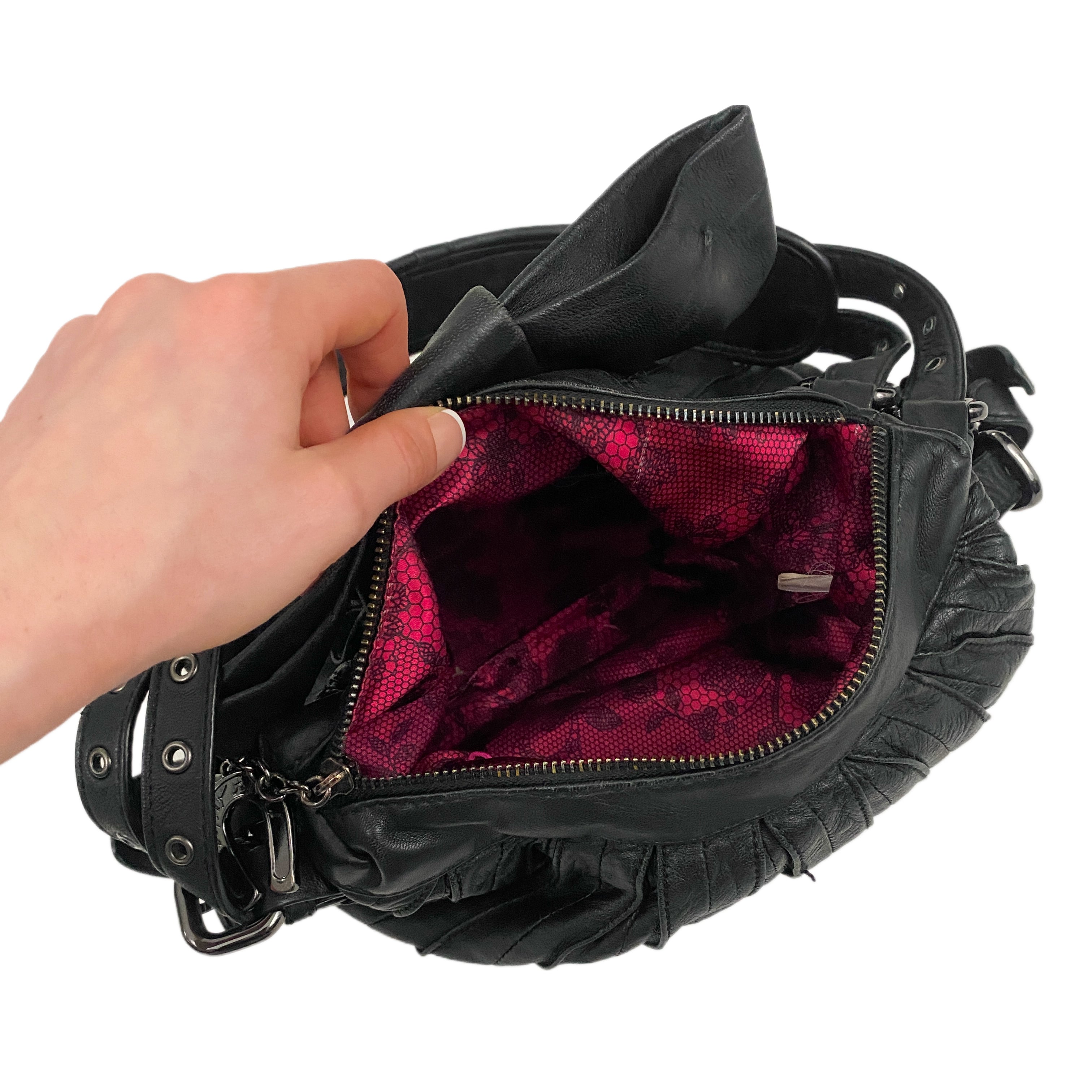 Betsey Johnson Black Leather Bag