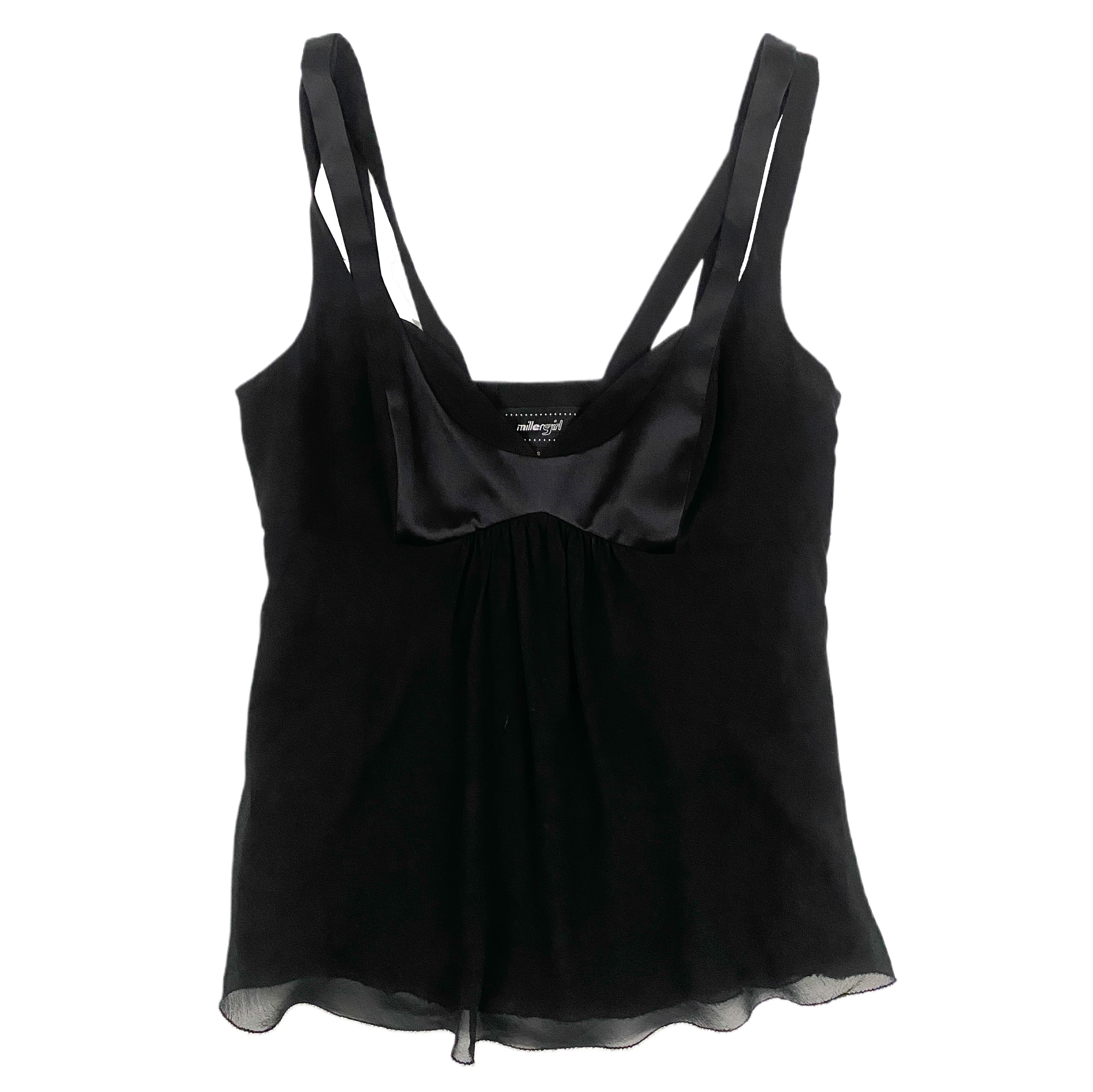 Noir Silk Flirty Top (M)