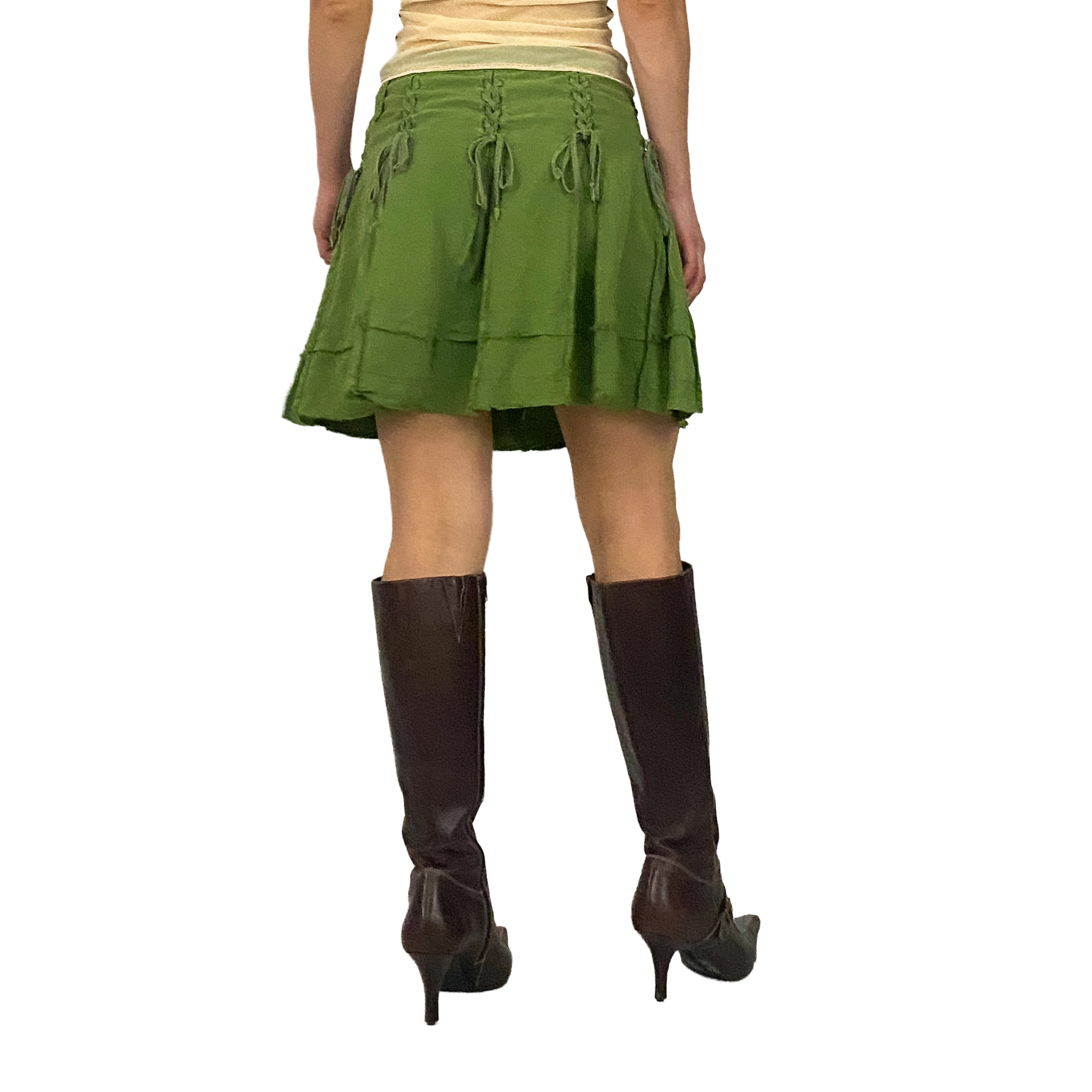 Da-Nang Green Forest Fairy Lace-Up Skirt (XS/S)