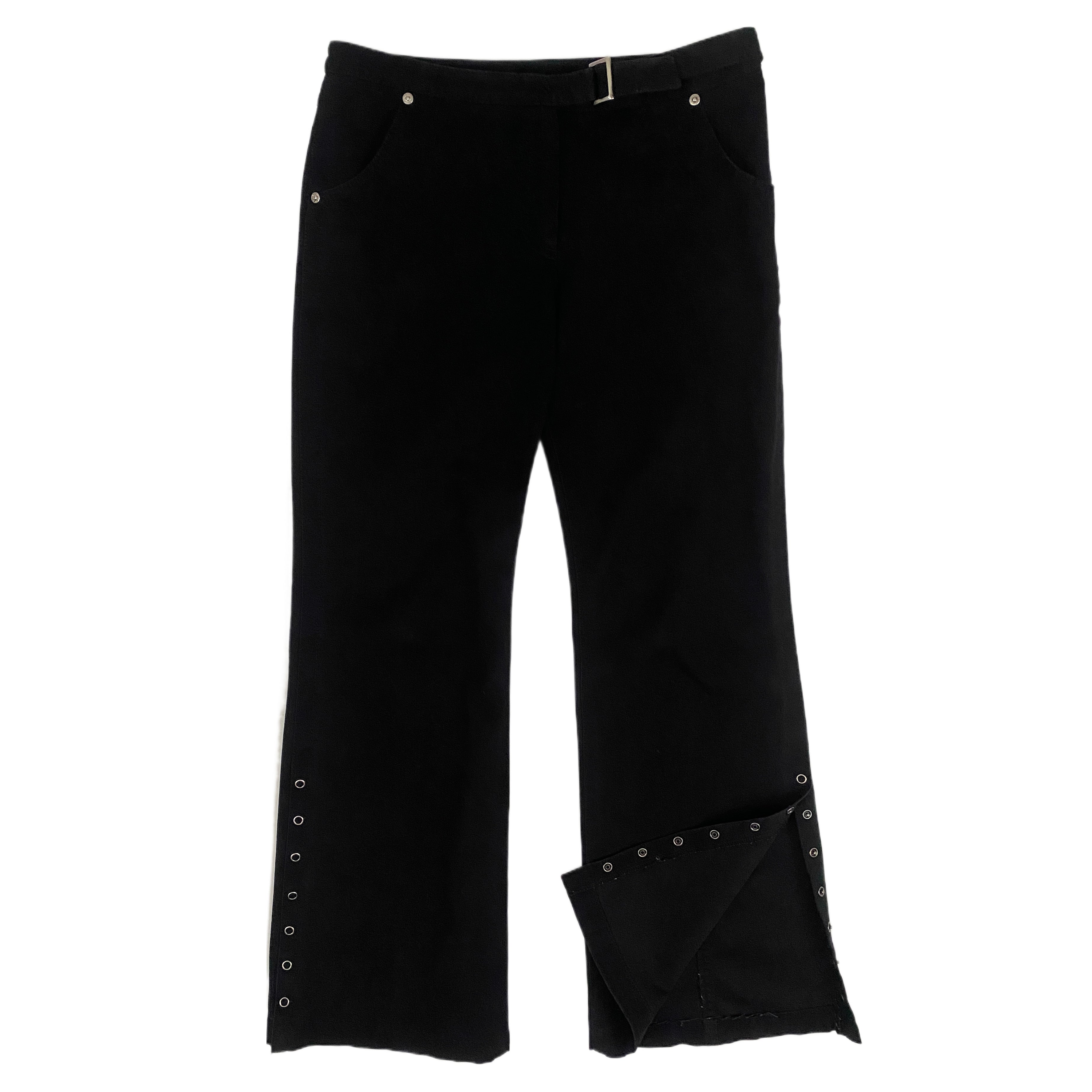 Black Snap Flare Pants (S)