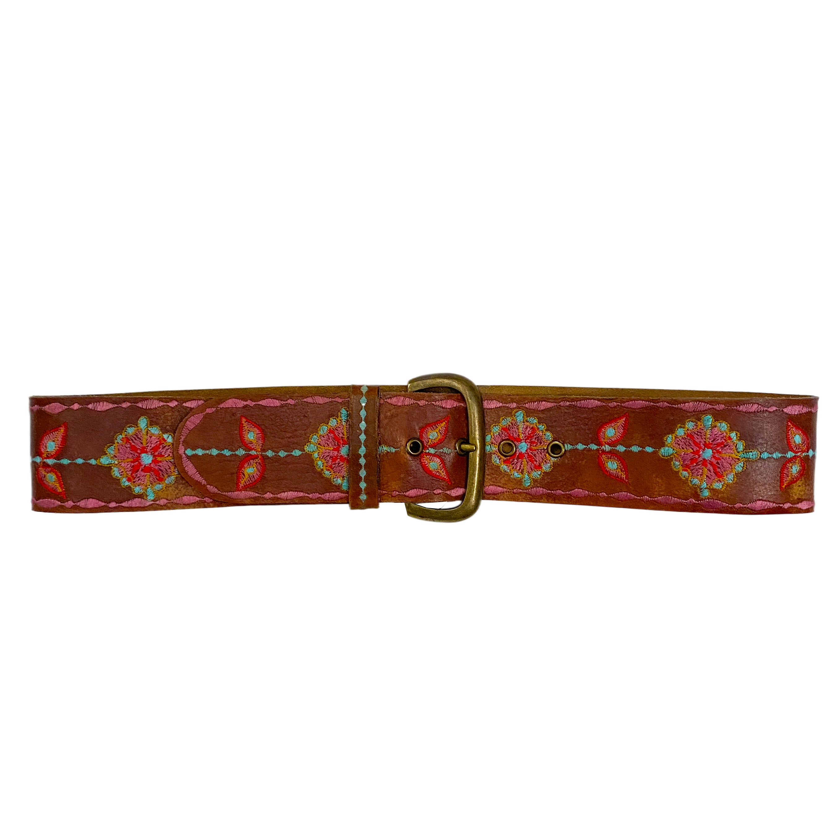 Embroidered Leather Belt (S)