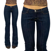 Miss Sixty 2000s Low Rise Seamed Flare Jeans (XS)