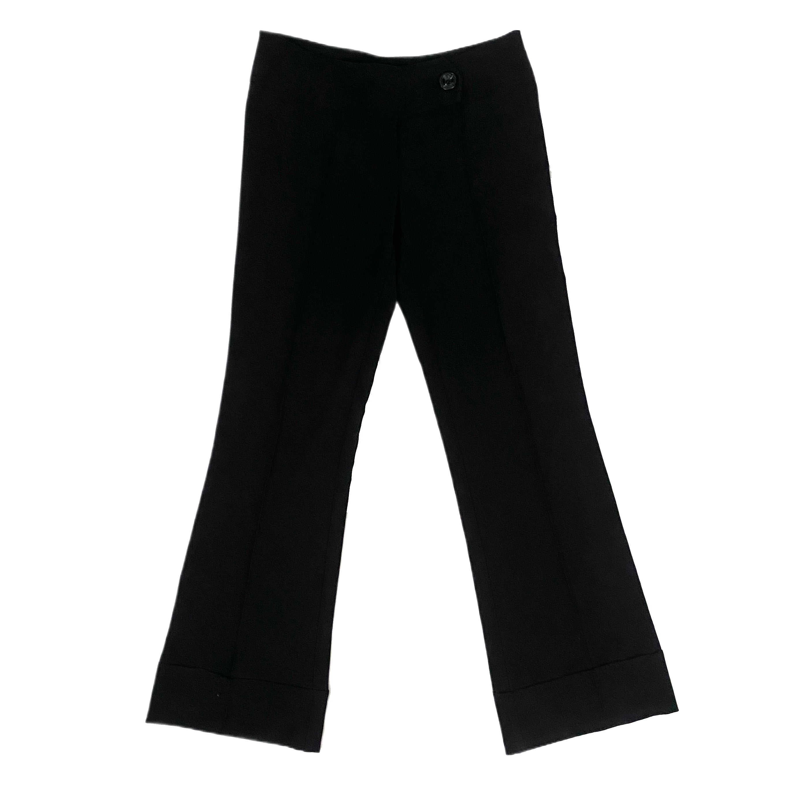 Y2K Black Flared Low Rise Trousers (S)