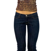 Miss Sixty 2000s Low Rise Seamed Flare Jeans (XS)