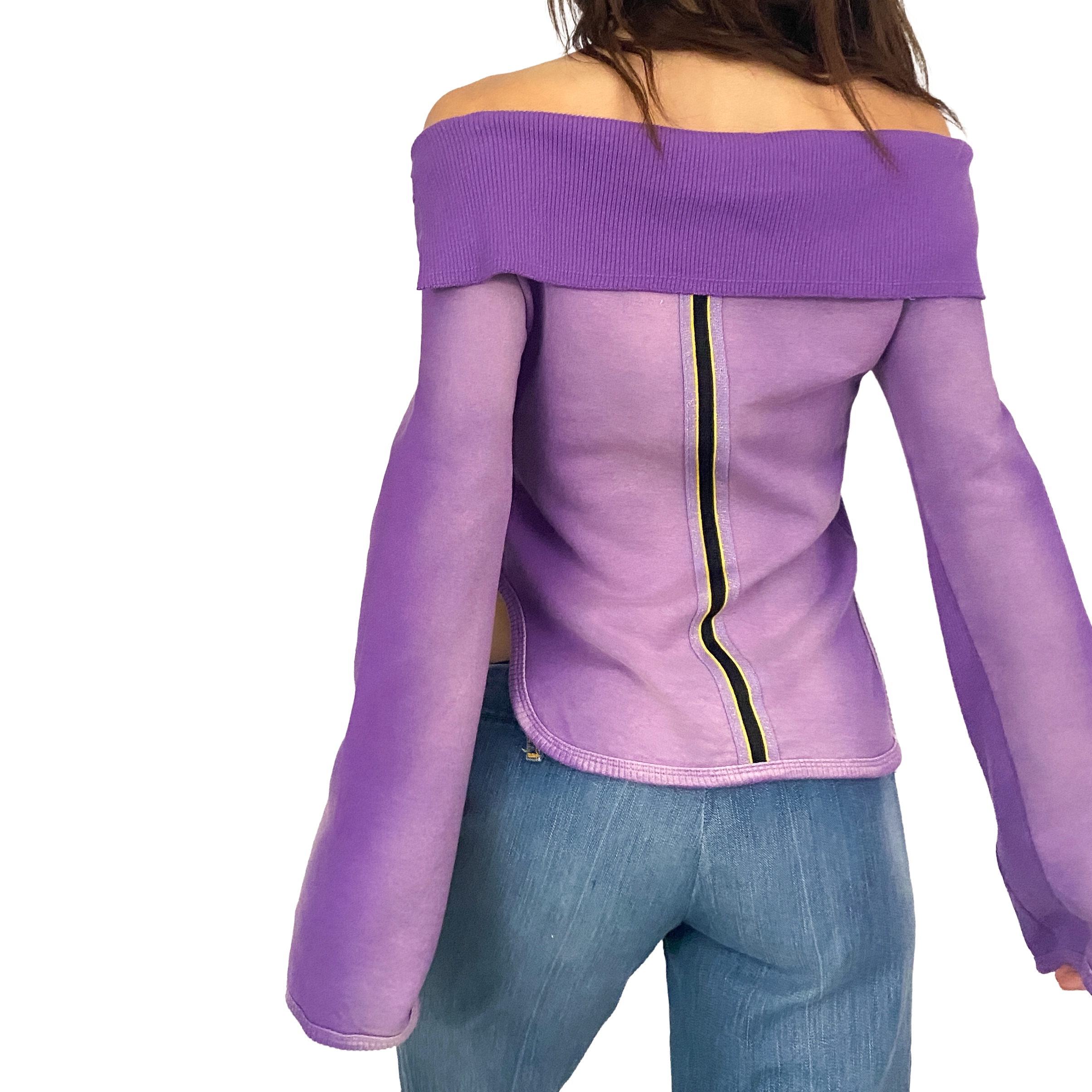 Diesel Purple off the Shoulder Sweater (S)