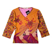 Axara Paris Micro Mesh Graphic Top (S)