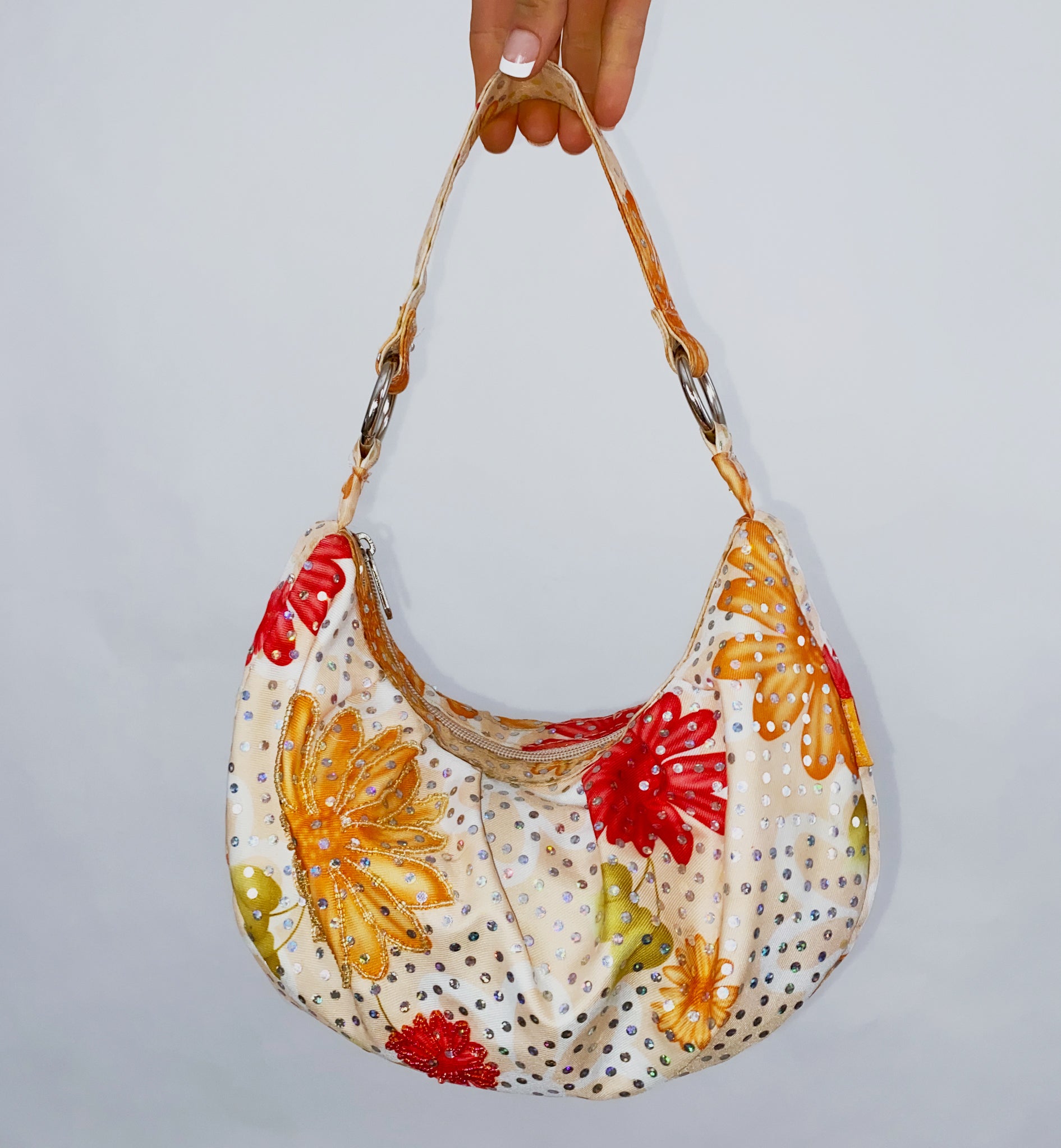 Y2K Floral Sequin Shoulder Bag