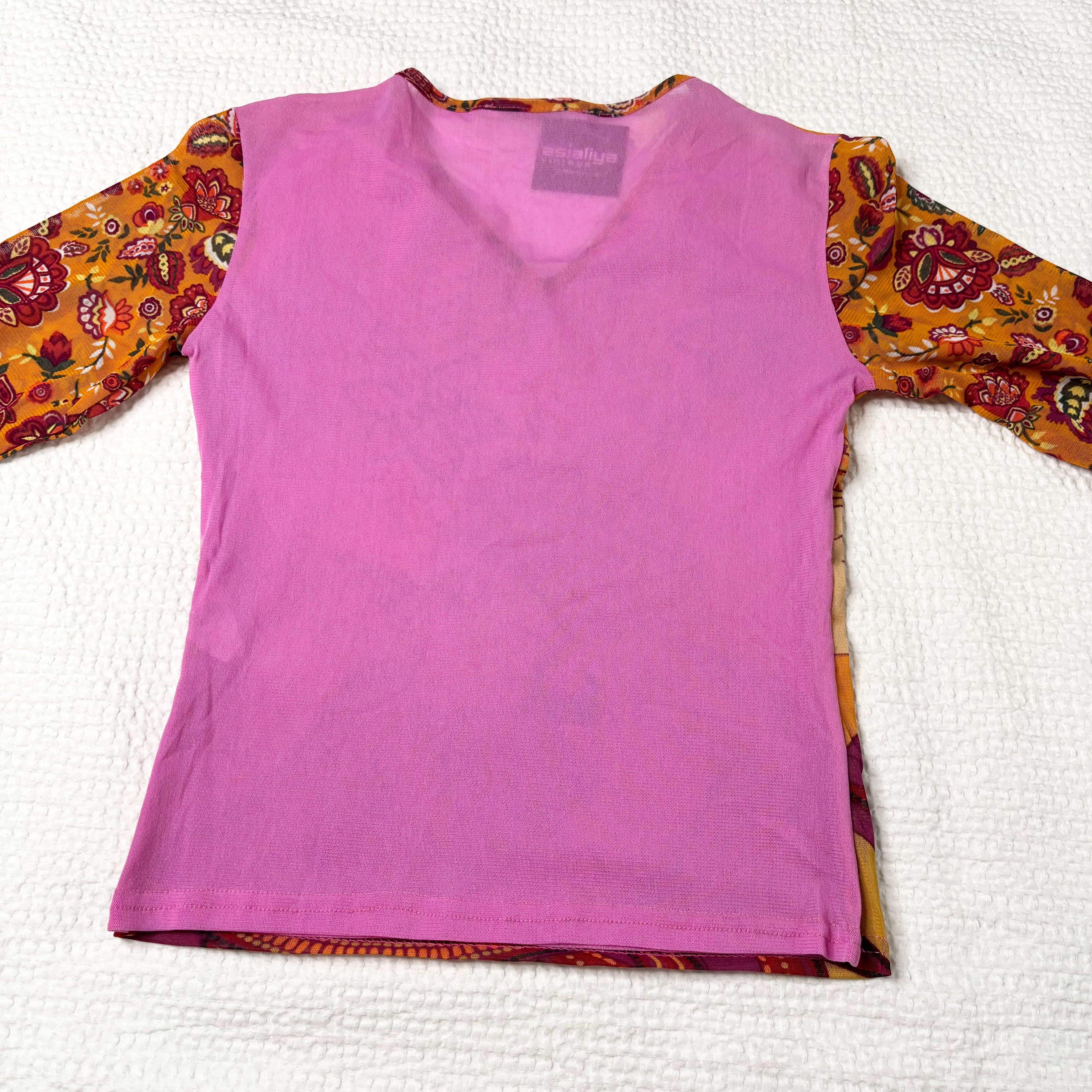 Axara Paris Micro Mesh Graphic Top (S)