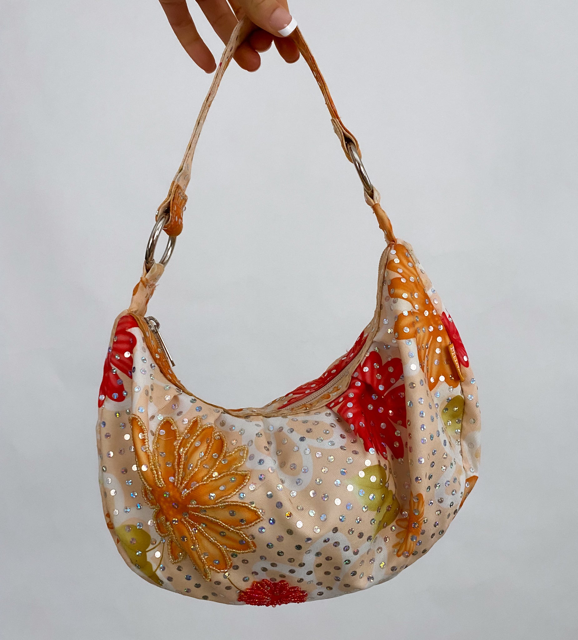Y2K Floral Sequin Shoulder Bag