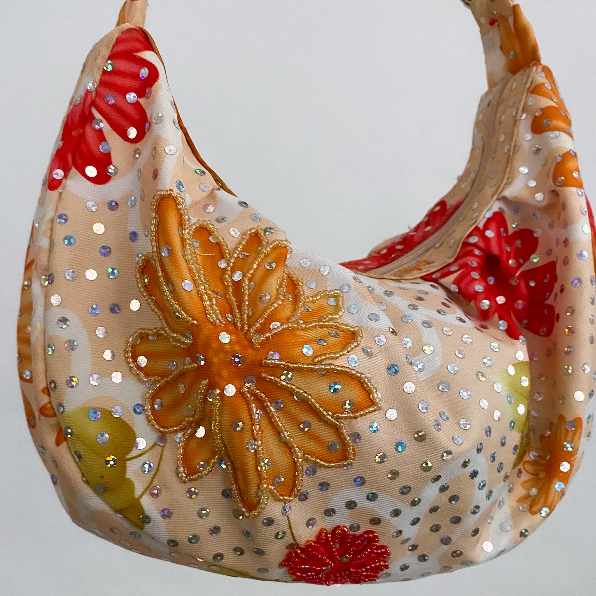 Y2K Floral Sequin Shoulder Bag