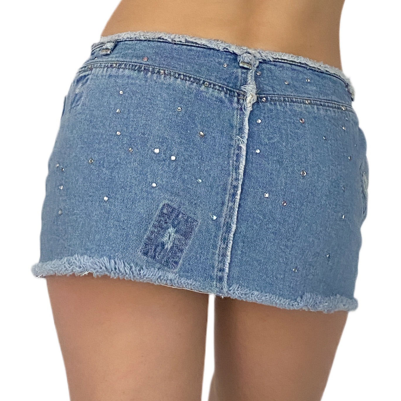 Studded Denim Micro Mini (XS)