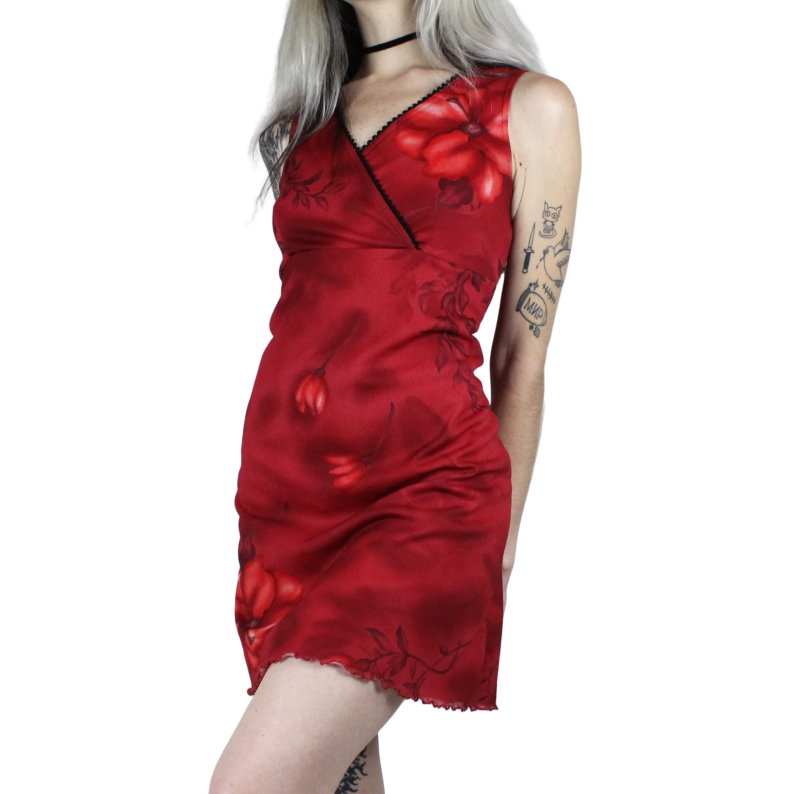 90s Red Mesh Dress (S)
