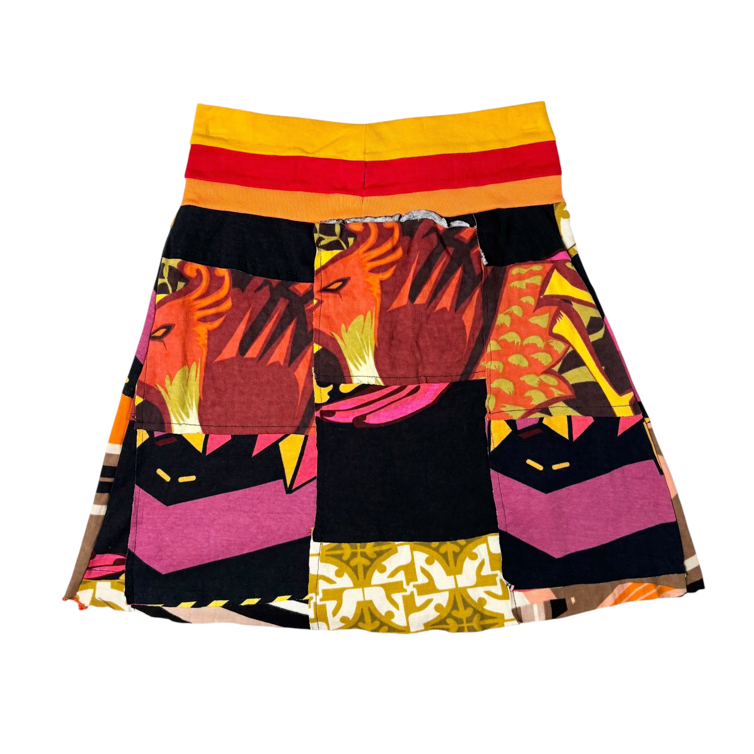 Hayes Patchwork Graphic Mini Skirt (S)