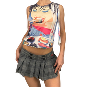 Miss Sixty Archive Sushi Girl Graphic Tank Top (S)