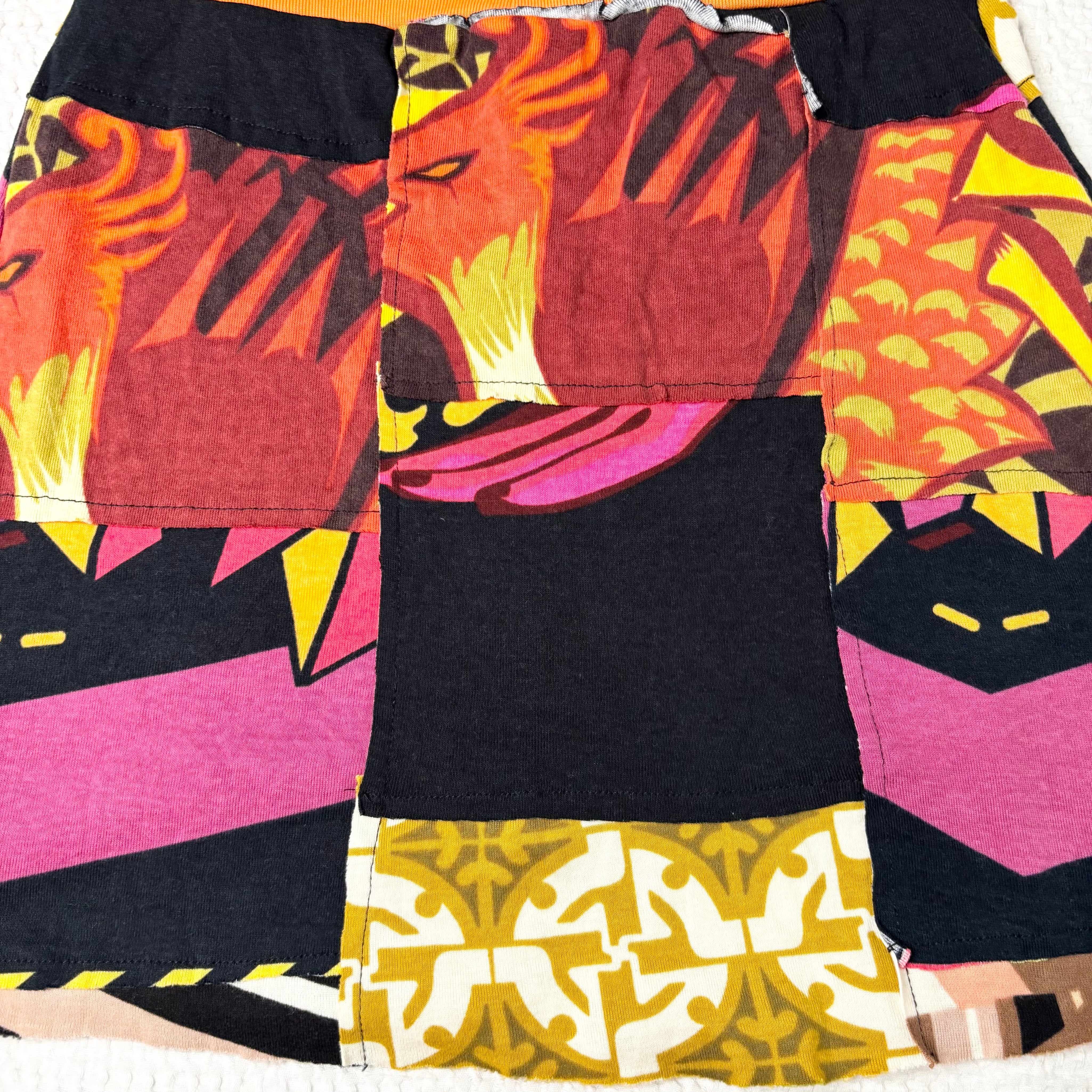 Hayes Patchwork Graphic Mini Skirt (S)