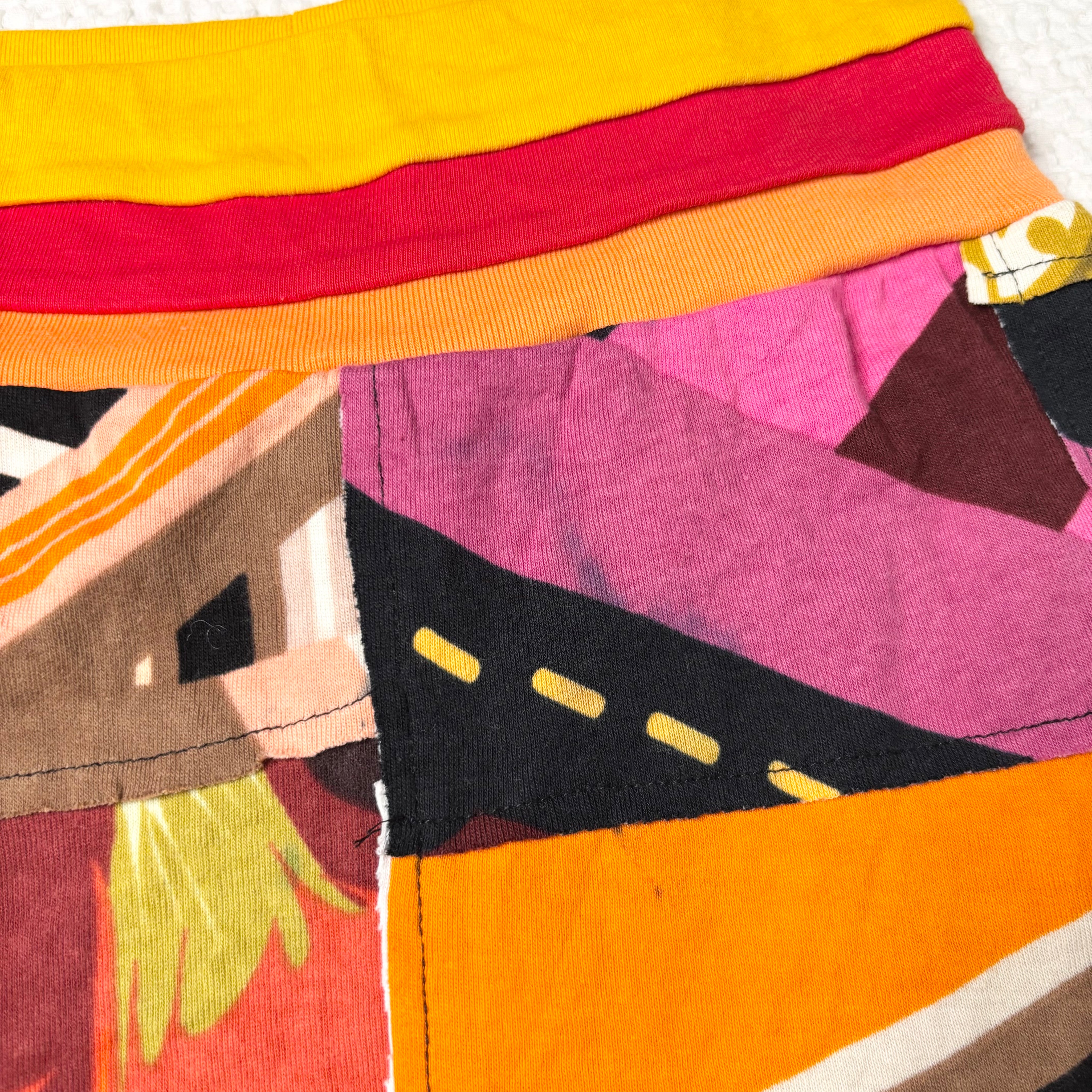 Hayes Patchwork Graphic Mini Skirt (S)