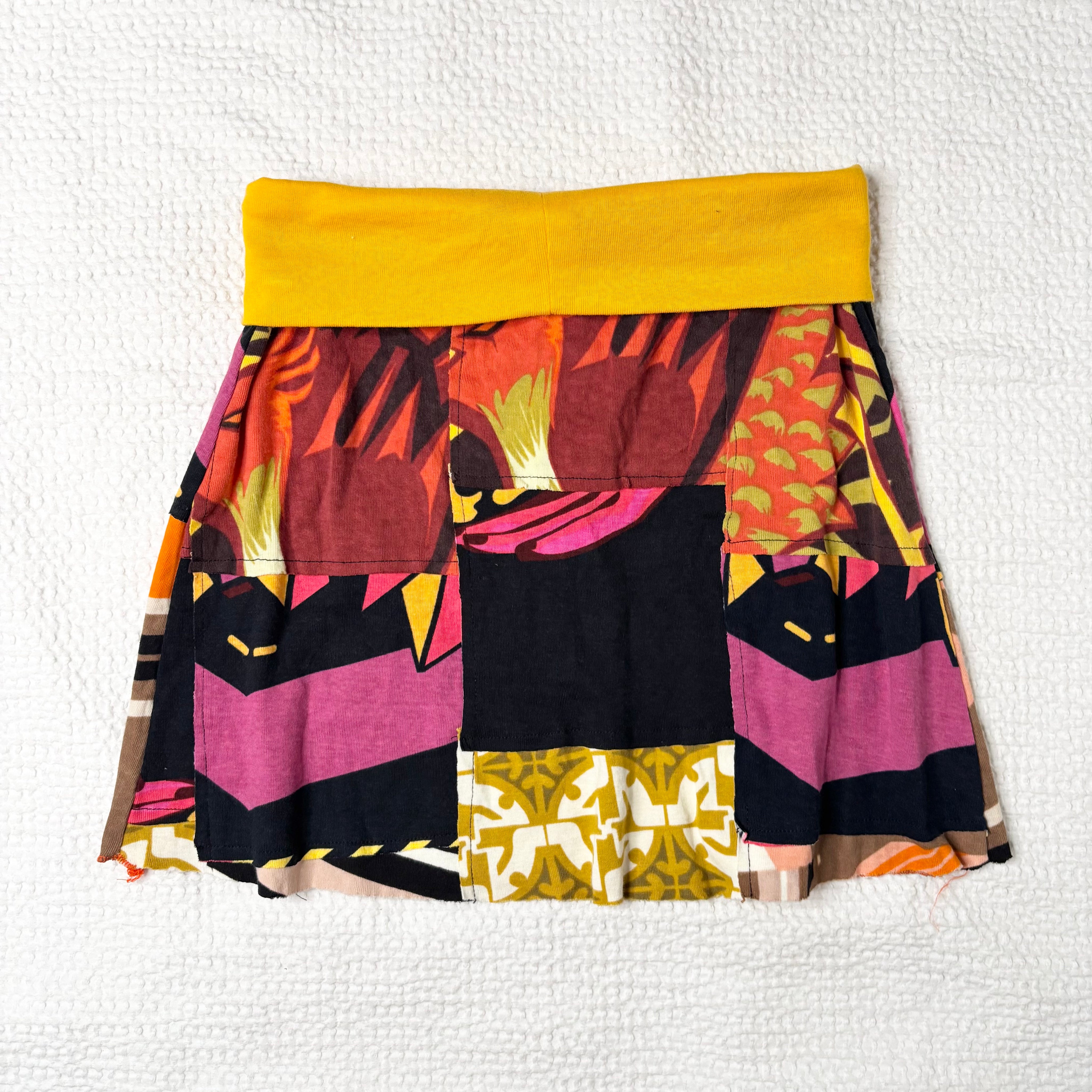 Hayes Patchwork Graphic Mini Skirt (S)