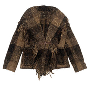 Fringe Wool Sweater Jacket (M)