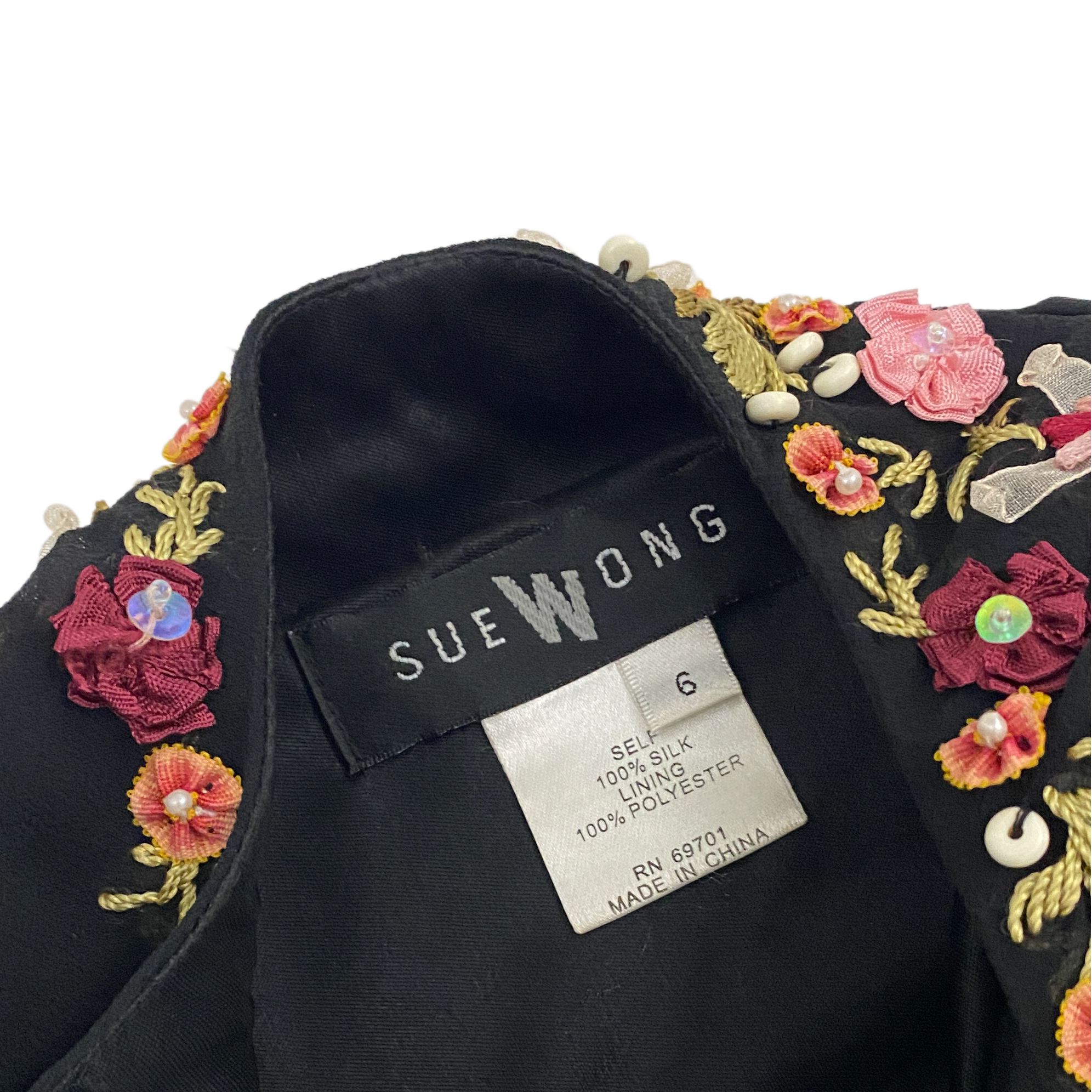 Sue Wong Embellished Silk Dress (S)
