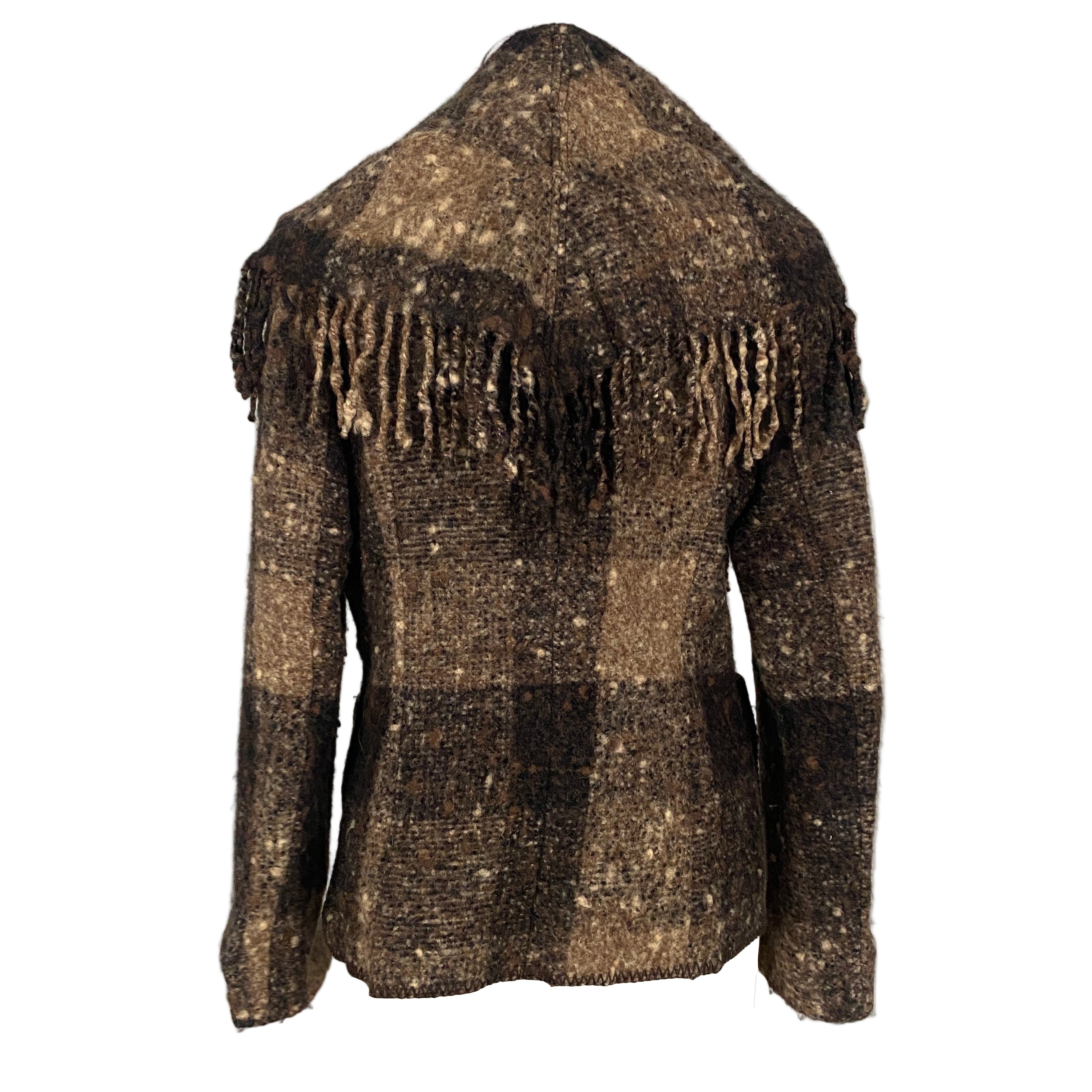 Fringe Wool Sweater Jacket (M)