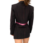 Black and Pink Pinstripe Mini Suit Set (S)