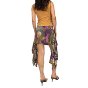 Y2K Metallic Waterfall Handkerchief Mini Skirt (S)