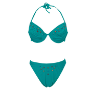 Vintage Turquoise Studded Bikini (L)