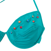 Vintage Turquoise Studded Bikini (L)