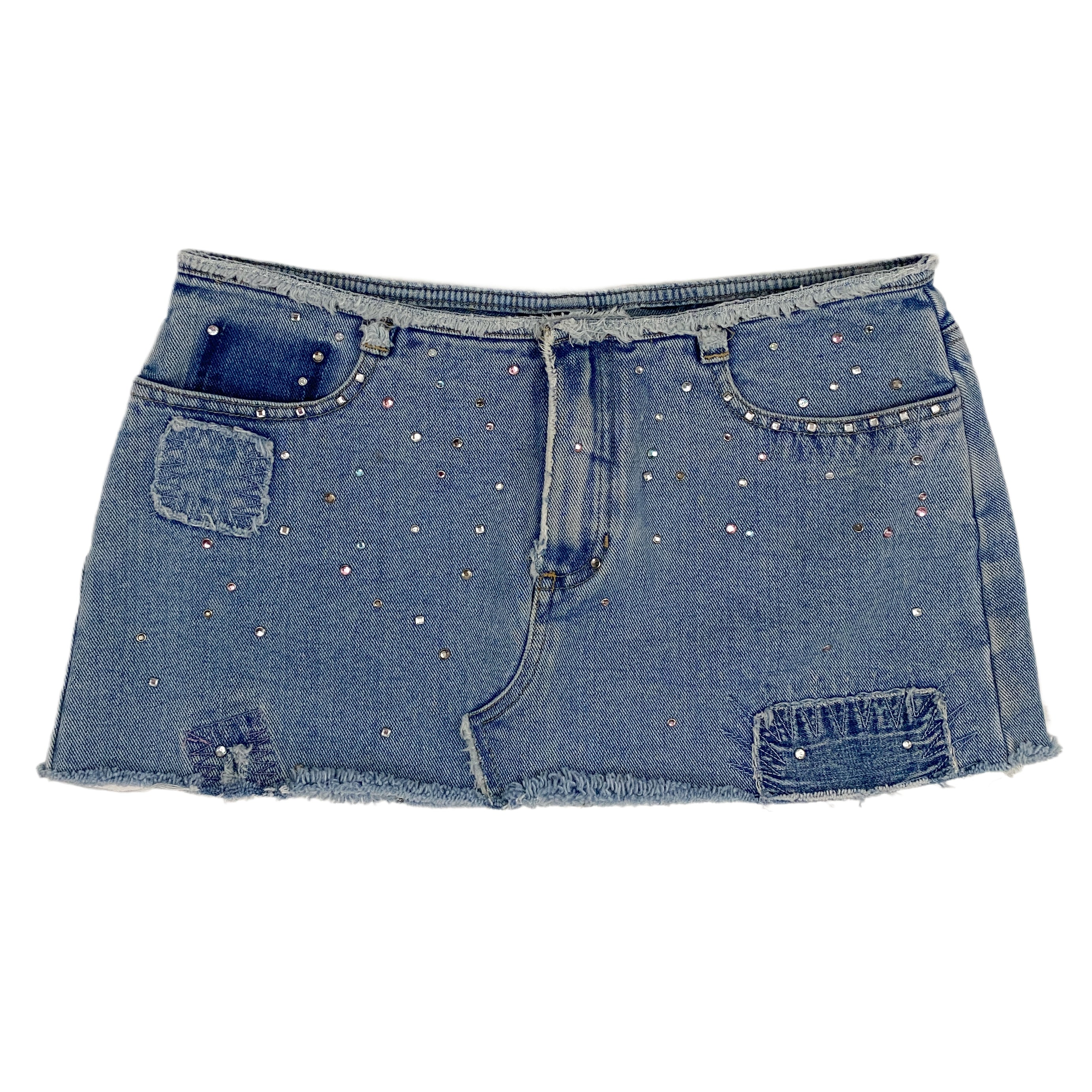 Studded Denim Micro Mini (XS)