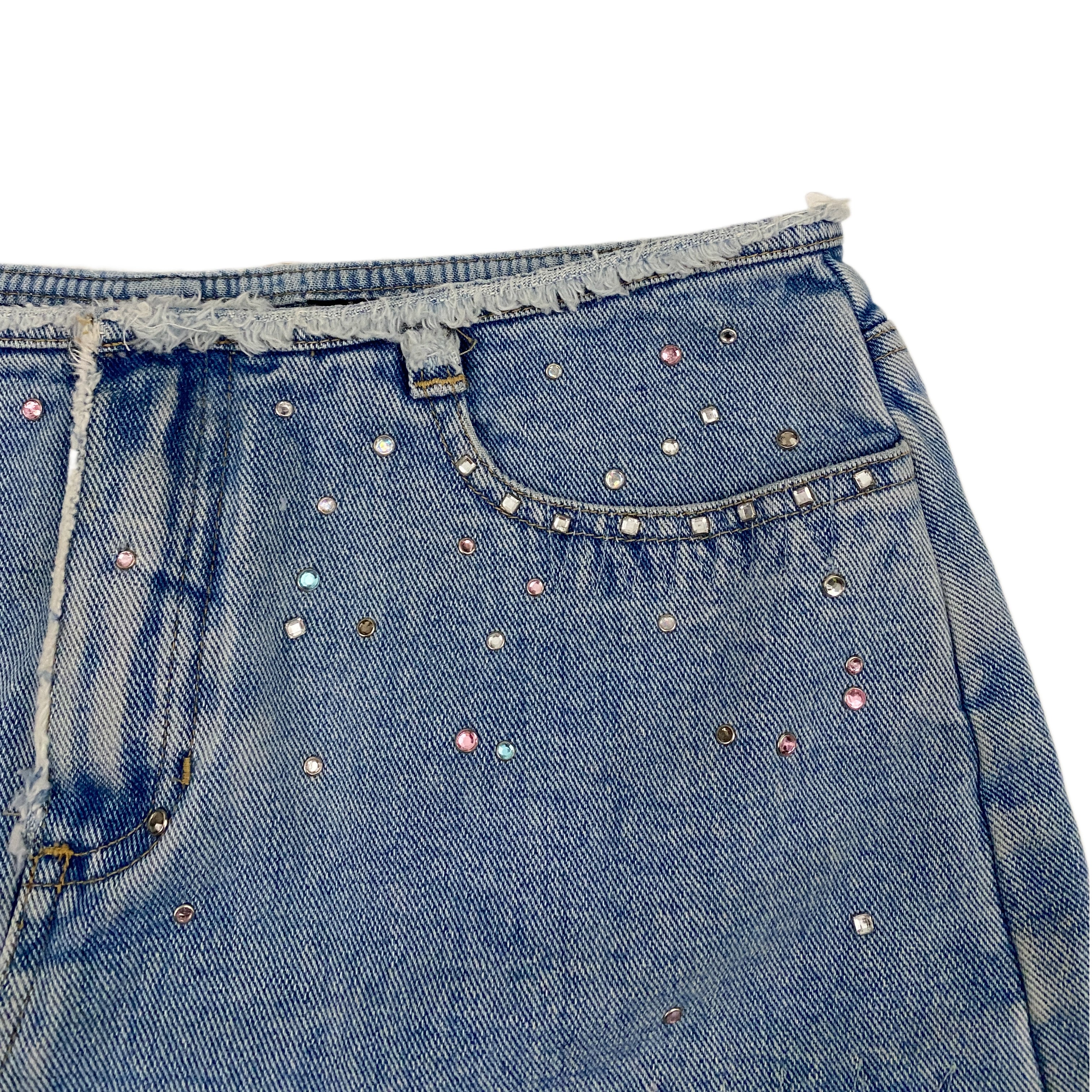 Studded Denim Micro Mini (XS)