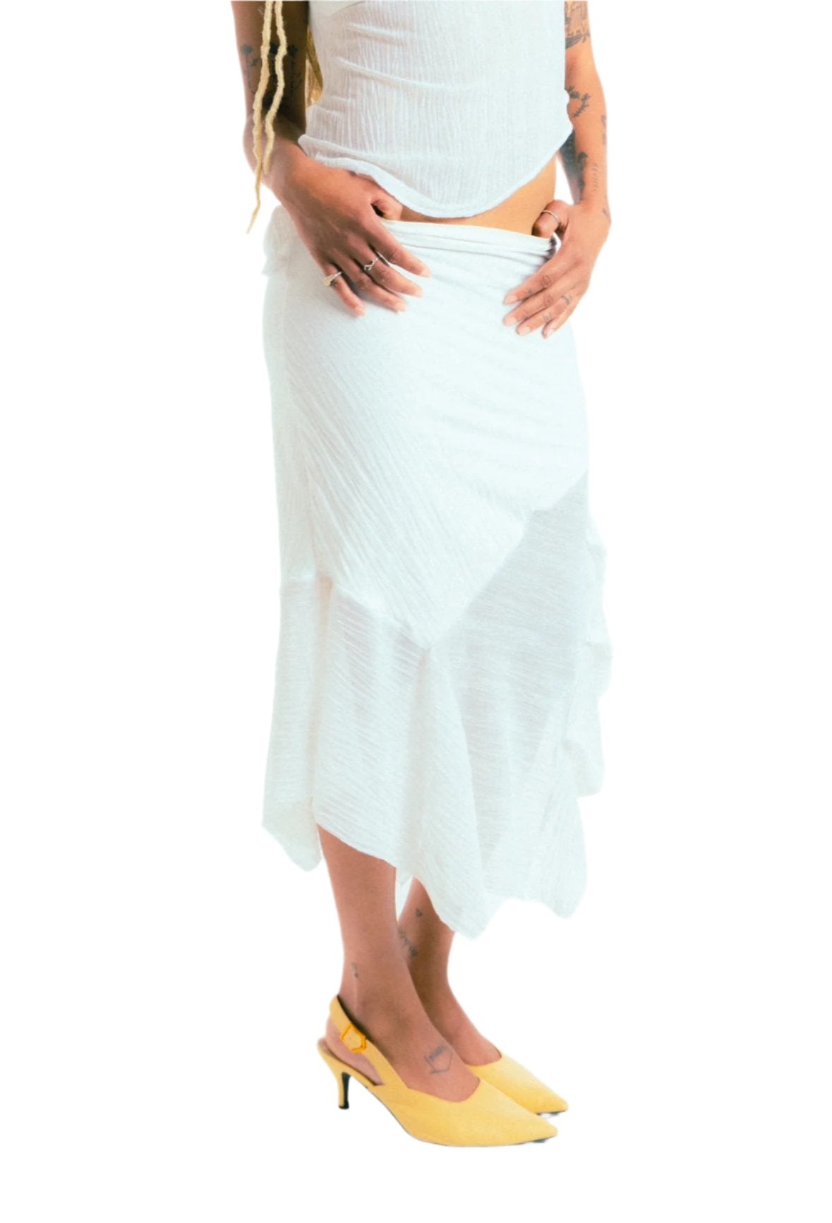 The White Crinkle Skirt (XS-XL)