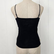 Vintage Coin Embellished Mesh Tank Top (S)