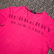 Burberry Black Label Logo Graphic V-Neck T-shirt (L)