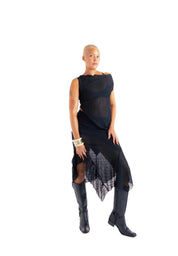 The Black Crinkle Skirt  (XS-XL)