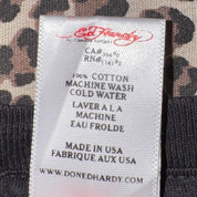 Ed Hardy Black & Pink Rhinestone Skull Graphic Baby Tee (M)