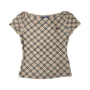 Burberry Blue Label Boat Neck Fitted Top (S)