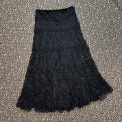 Gothic Black Lace Midi Skirt (S/M)