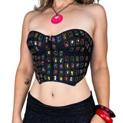 Vintage Beaded Sequin Embellished Cropped Lace Bustier (S)