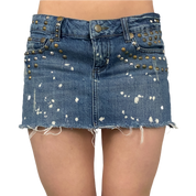 2000s Studded Denim Mini Skirt (S)