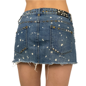 2000s Studded Denim Mini Skirt (S)