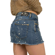 2000s Studded Denim Mini Skirt (S)